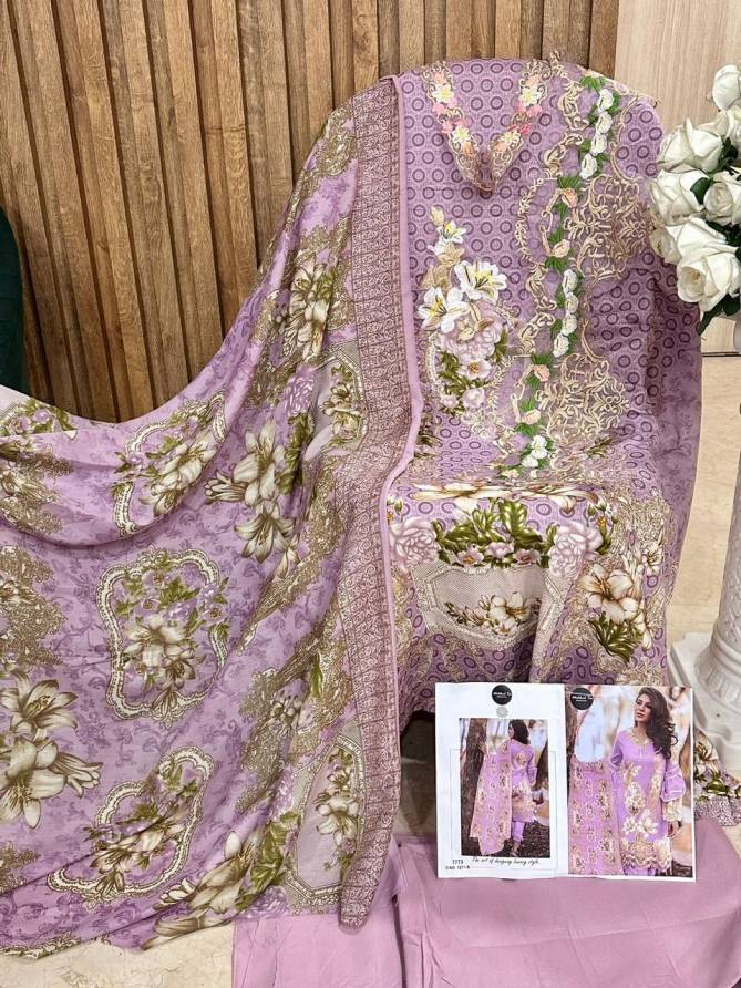 1271 Maria B Gold By Mehboob Pure Cotton Pakistani Dress Material Wholesale Shop In Surat